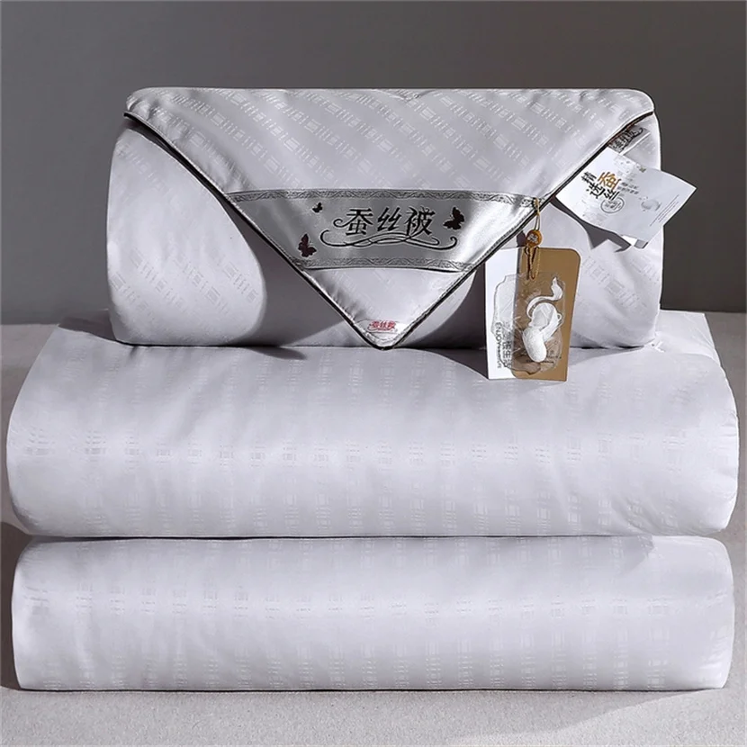 Mulberry Silk Quilt for All Season, 100% Cotton Shell Natural Silk Comforter, Breathable Comfortable Luxury Blanket Quilts Duvet