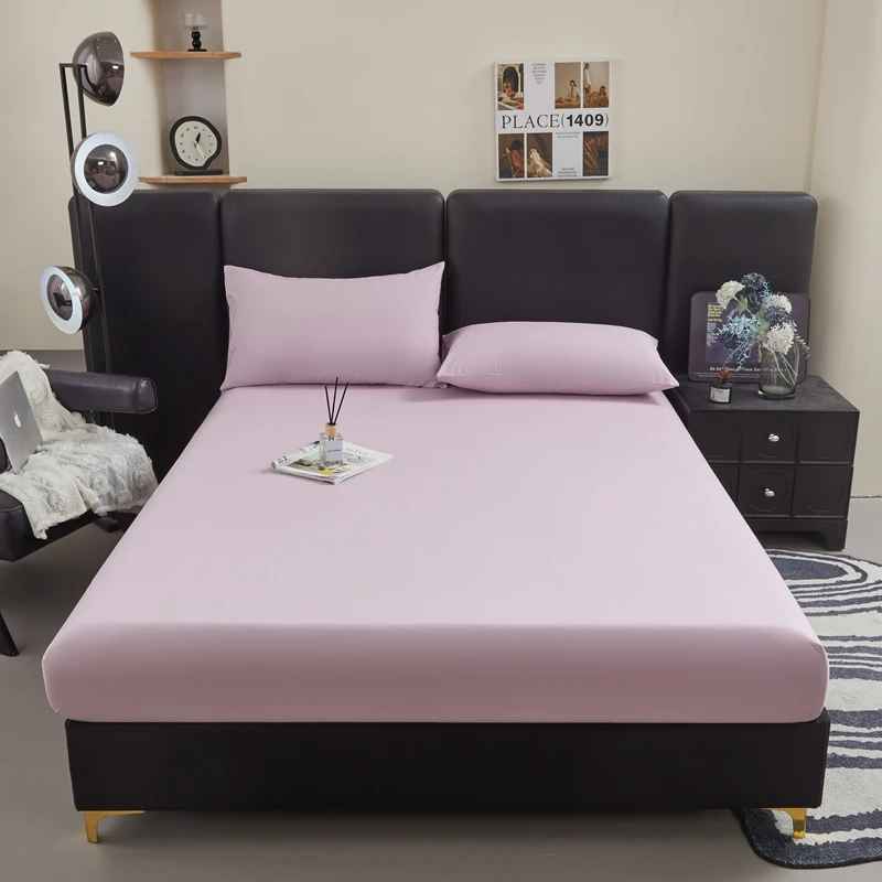 WASART Cotton bed sheet elastic fitted sheet mattress protector cover couple bed linen 180x200 luxury bedding queen king size