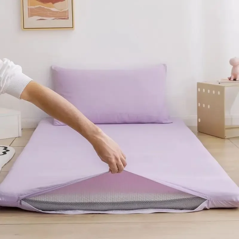 WASART 360° fully enclosed with zipper mattress protector cover couple/student single double bed sheet protection pad 90/150cm