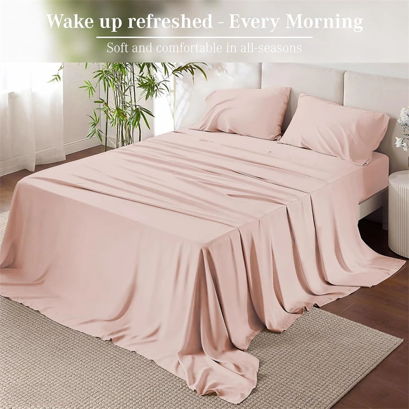 Soft Bed Sheet Set 100% Egyptian Cotton Bedding Set 1000TC 4/6pcs Bed Sheets Set Luxury Soft Fitted Sheet Bedsheet Pillowcase