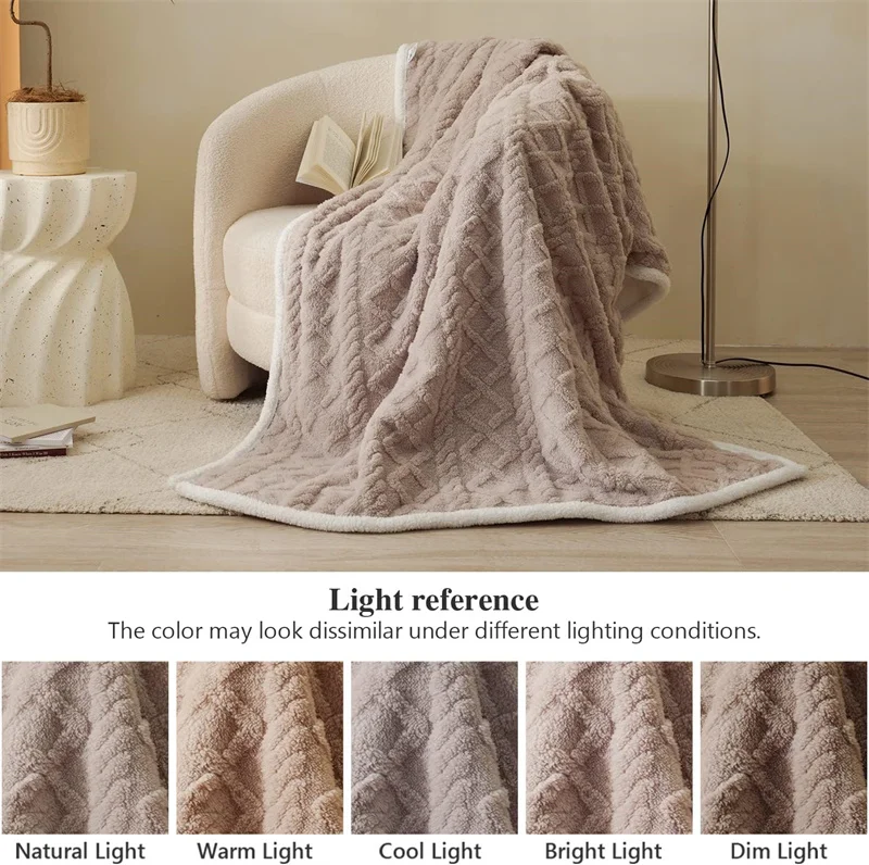 Premium Sherpa Double Layer Blanket Soft Reversible Fleece Warm Thick Throw Blanket for Bed, Couch Cozy All-Season Home Decor