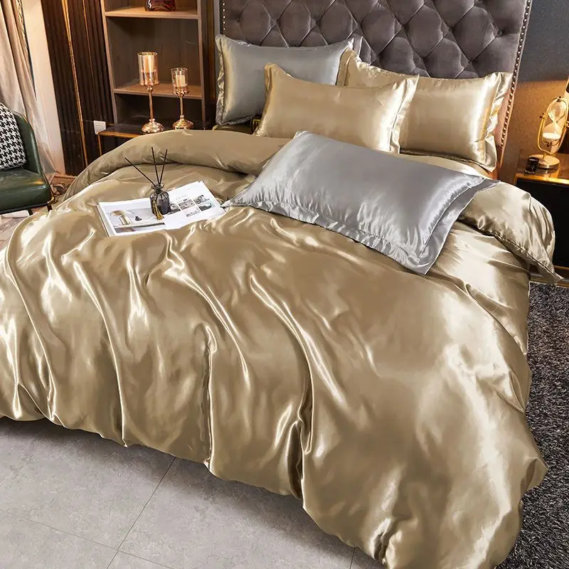 WASART Luxury satin rayon bedding set summer white duvet cover single double queen king size quilt cover 150/180 comforter cover