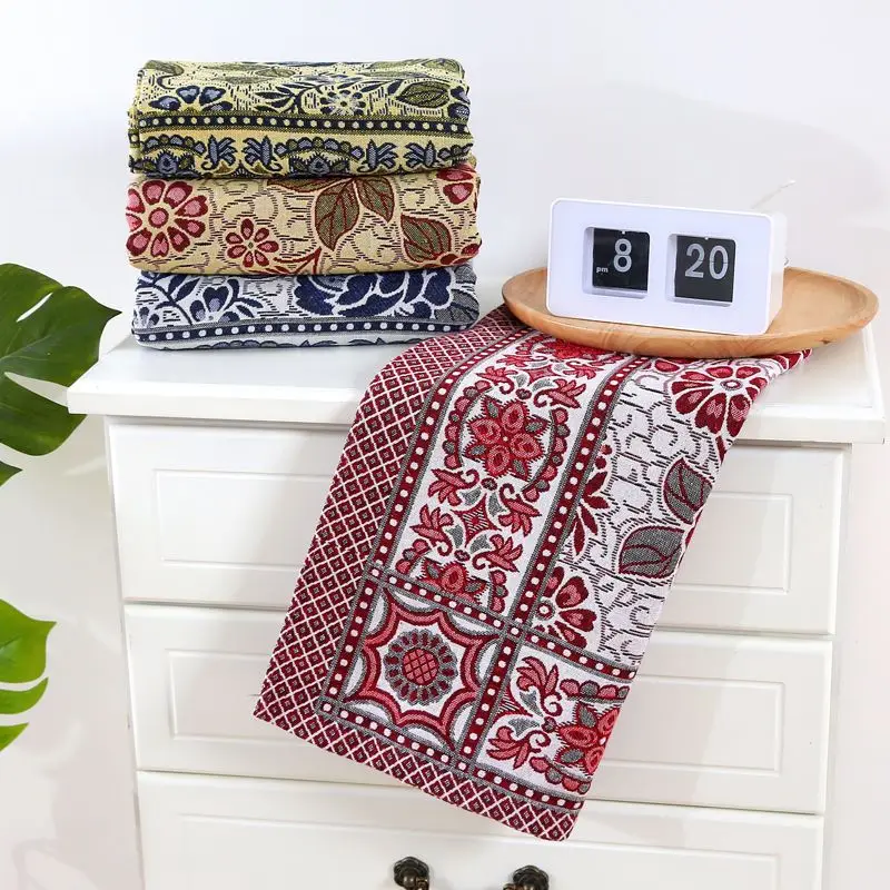 WASART Vintage Rose Jacquard Blanket Thicken Multipurpose Throw for Bed Picnic Sofa Soft & Portable Decor Gift Home Outdoor Use