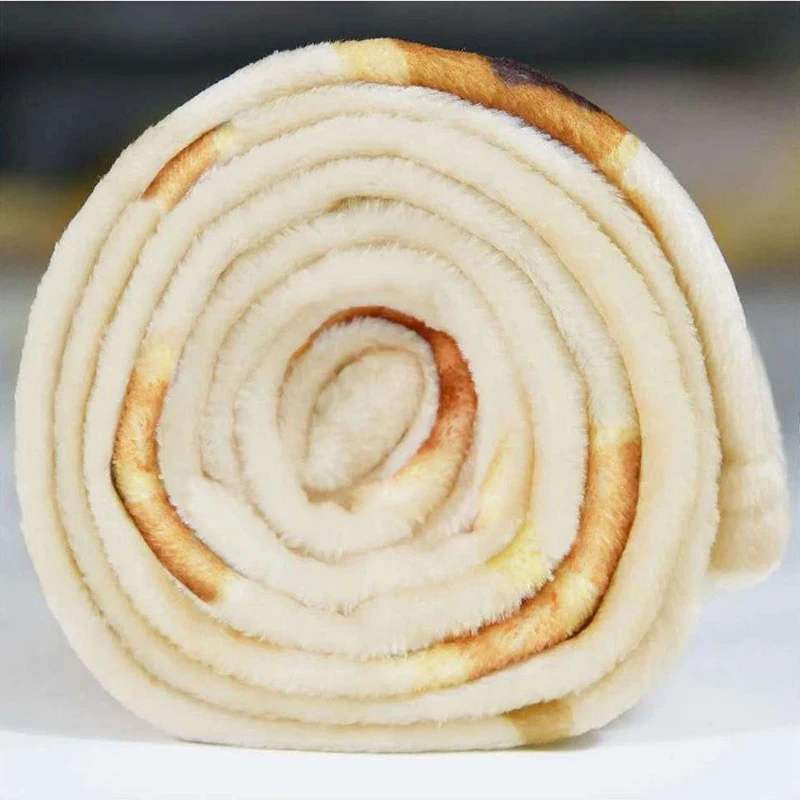 WASART Warm flannel tortilla blanket mexican pita throw blanket for bed fluffy velvet fleece ​sofa plaid winter pizza blanket