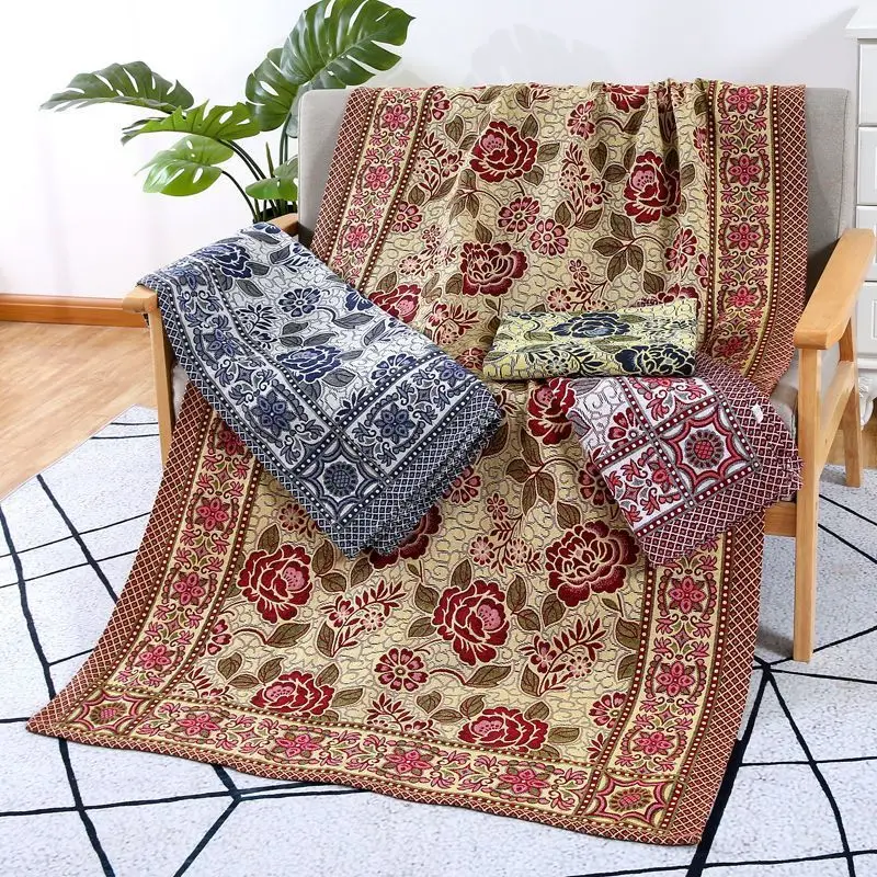 WASART Vintage Rose Jacquard Blanket Thicken Multipurpose Throw for Bed Picnic Sofa Soft & Portable Decor Gift Home Outdoor Use