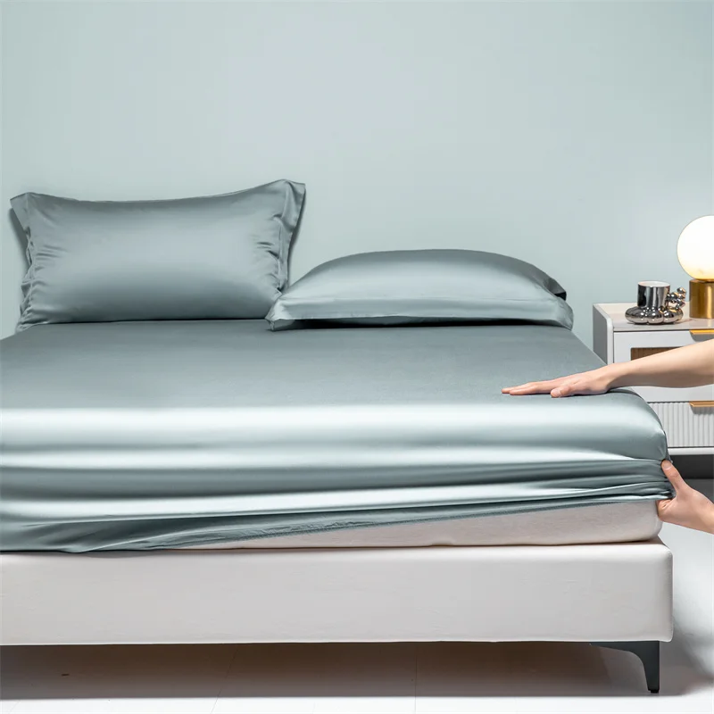 Premium Egyptian Cotton Bedding Fitted Sheet Elastic Band Around Mattress Cover Double Queen King Size Bed Cover No Pillowcase