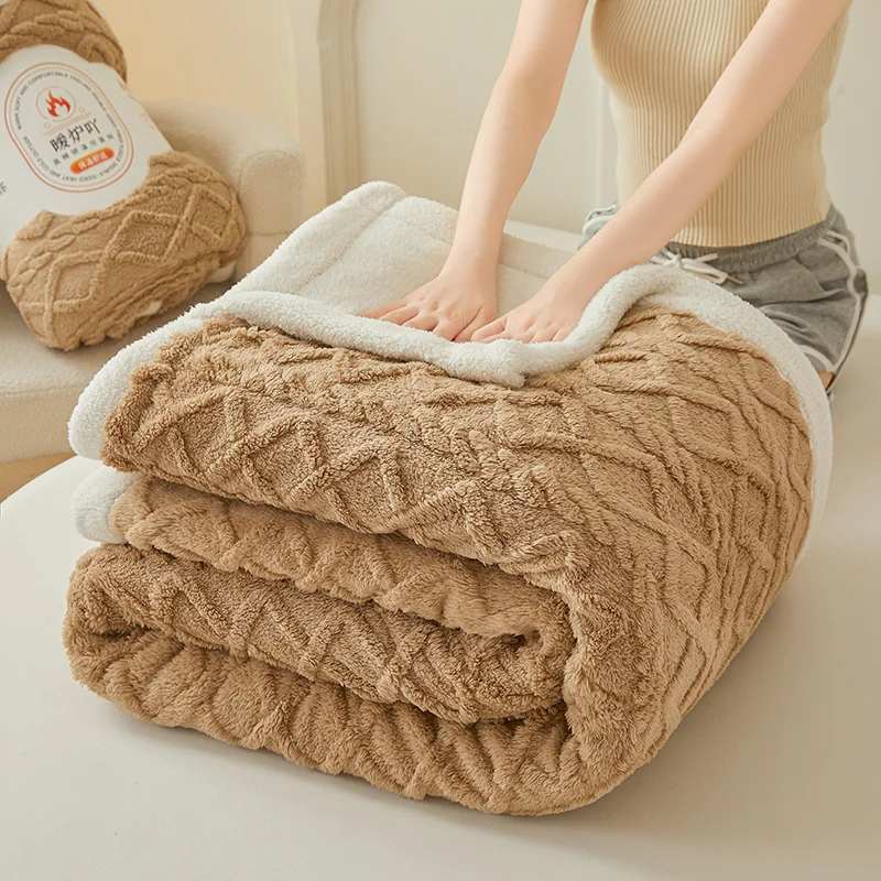 Premium Sherpa Double Layer Blanket Soft Reversible Fleece Warm Thick Throw Blanket for Bed, Couch Cozy All-Season Home Decor