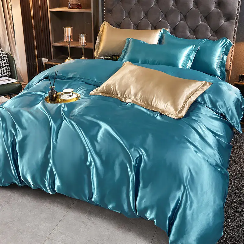 WASART Luxury satin rayon bedding set summer white duvet cover single double queen king size quilt cover 150/180 comforter cover