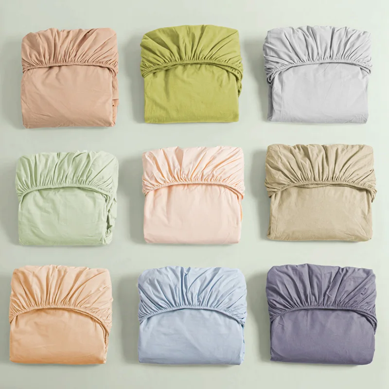 Premium Egyptian Cotton Bedding Fitted Sheet Elastic Band Around Mattress Cover Double Queen King Size Bed Cover No Pillowcase